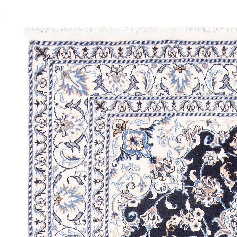 Alfombra Persa - Nain - Real - 207 x 145 cm - azul oscuro
