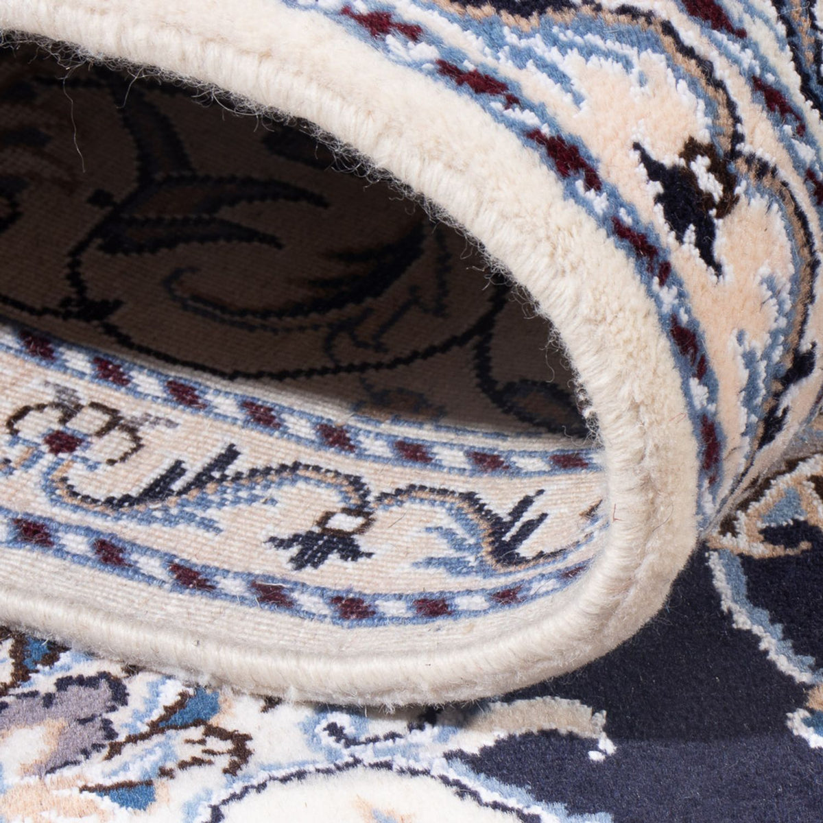 Alfombra Persa - Nain - Real - 207 x 145 cm - azul oscuro