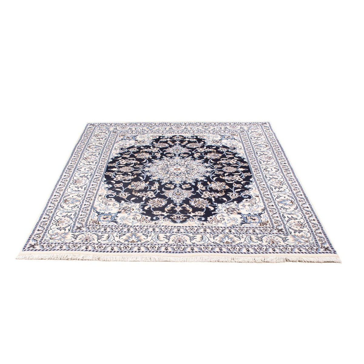 Alfombra Persa - Nain - Real - 207 x 145 cm - azul oscuro