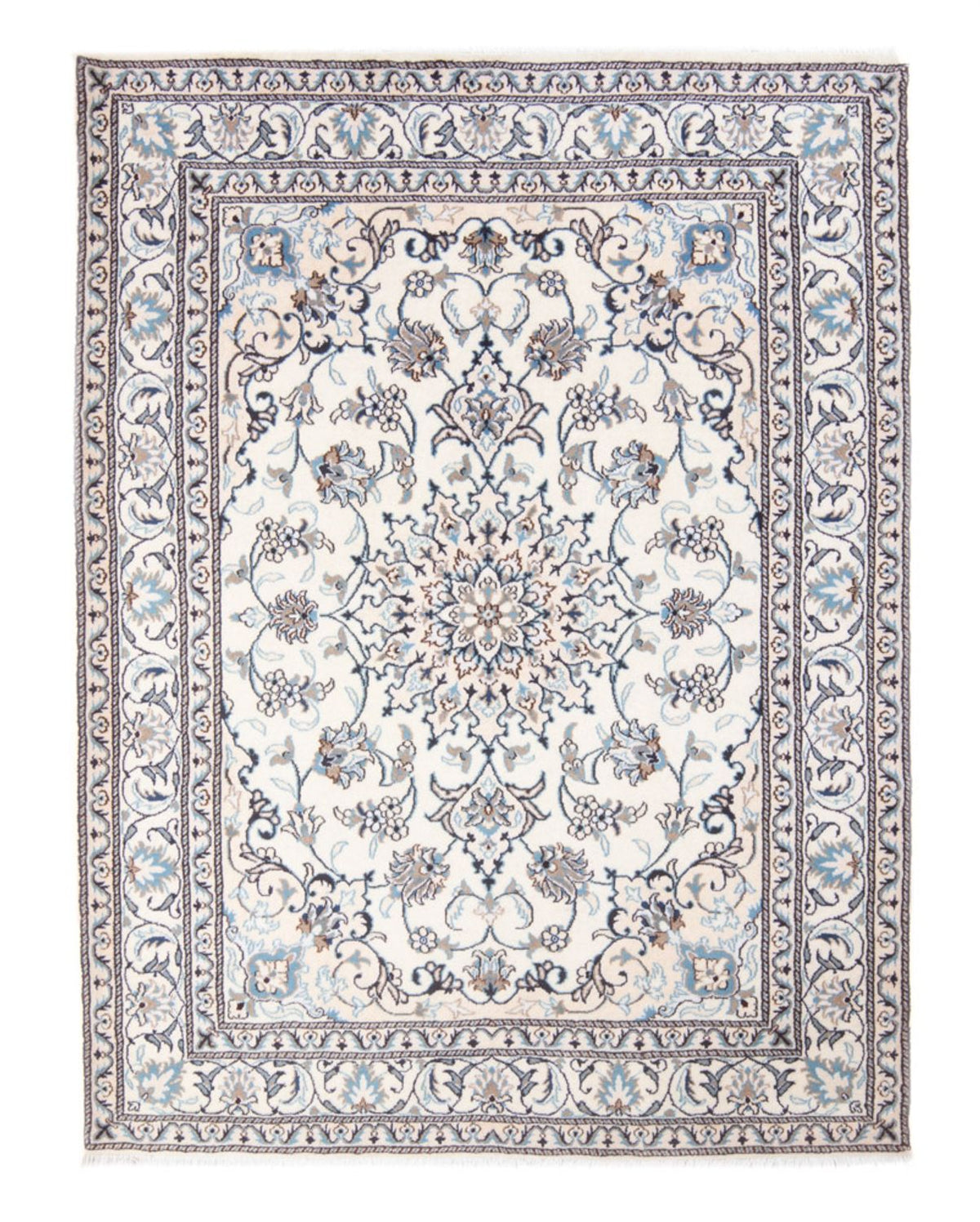Alfombra Persa - Nain - Real - 194 x 143 cm - crema