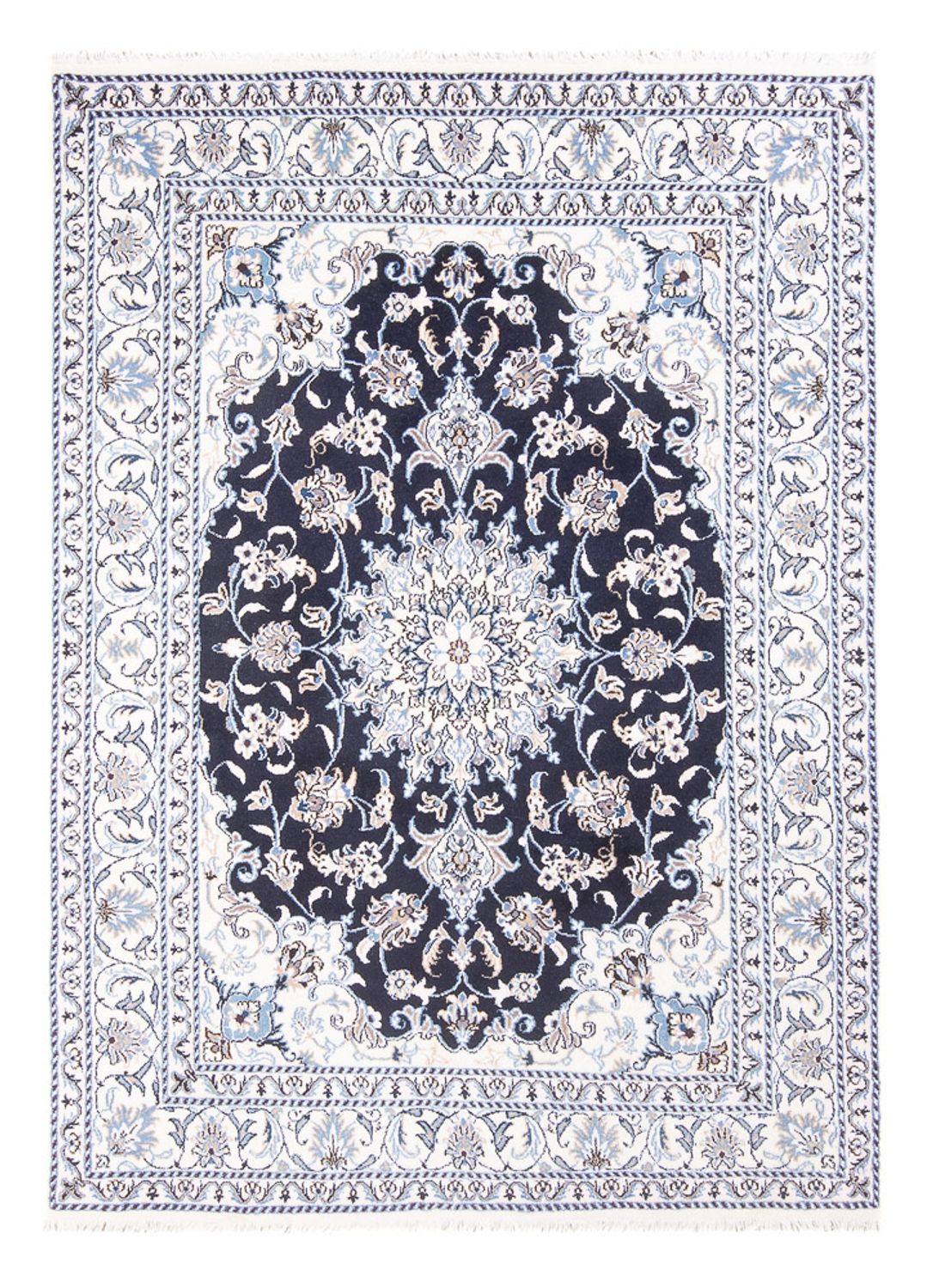 Alfombra Persa - Nain - Real - 208 x 144 cm - azul oscuro