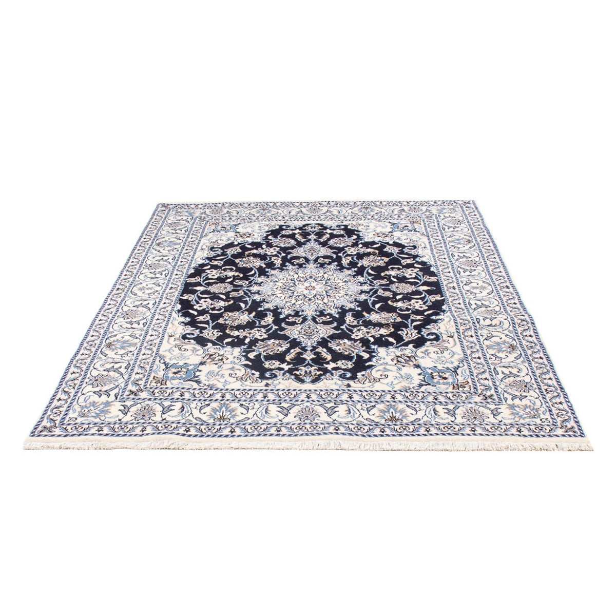 Alfombra Persa - Nain - Real - 208 x 144 cm - azul oscuro