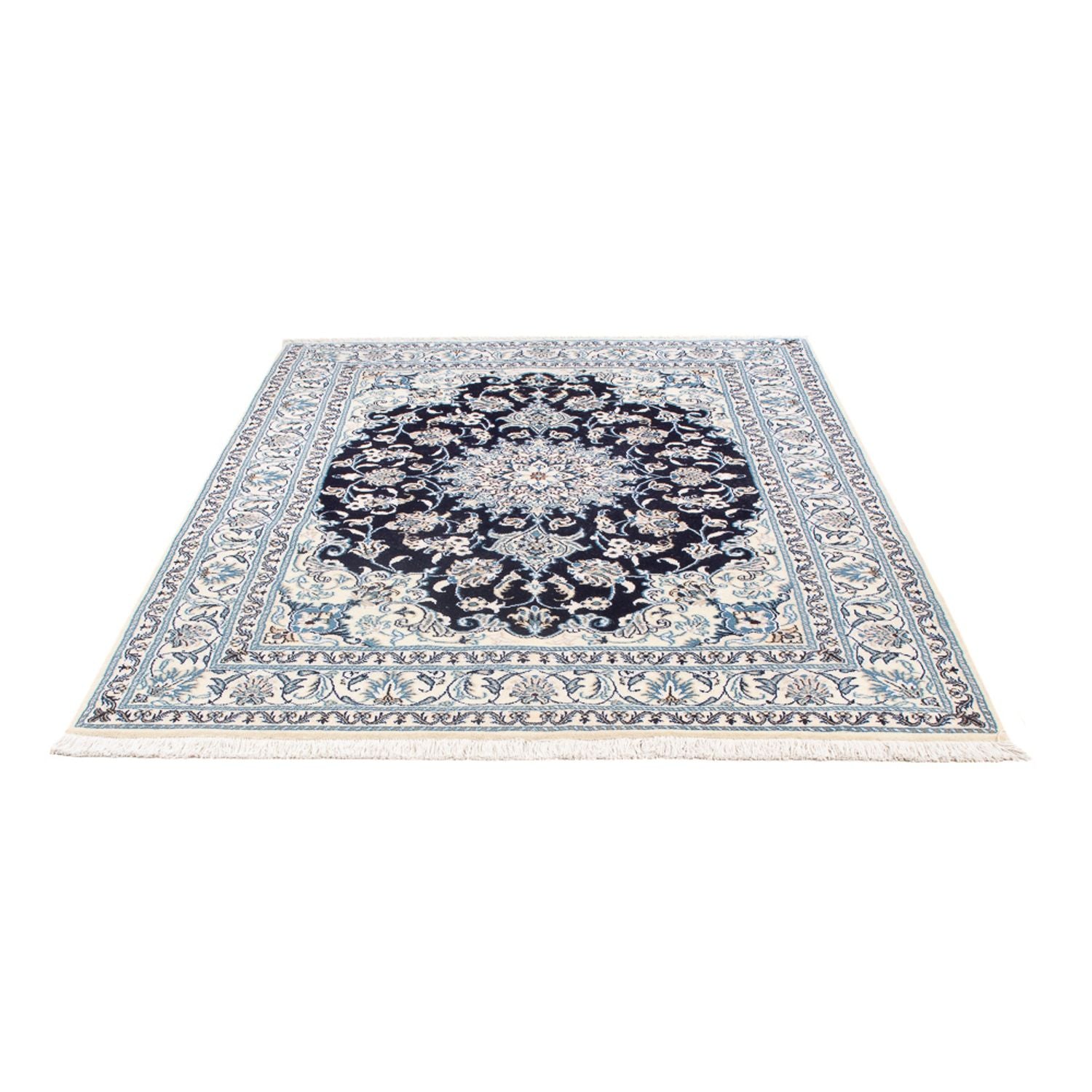Alfombra Persa - Nain - Real - 205 x 146 cm - azul oscuro