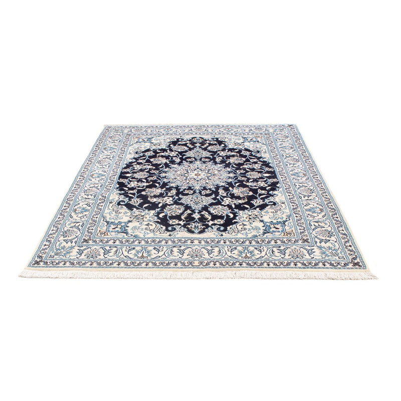 Alfombra Persa - Nain - Real - 205 x 146 cm - azul oscuro