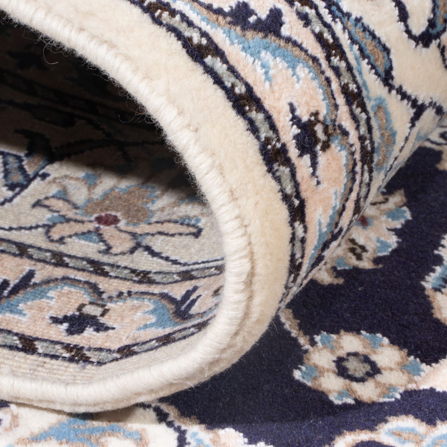 Alfombra Persa - Nain - Real - 200 x 152 cm - azul oscuro