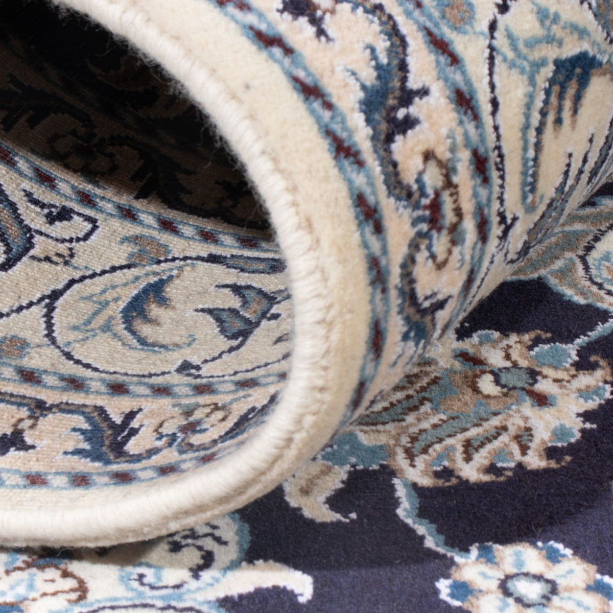 Alfombra Persa - Nain - Real - 194 x 149 cm - azul oscuro