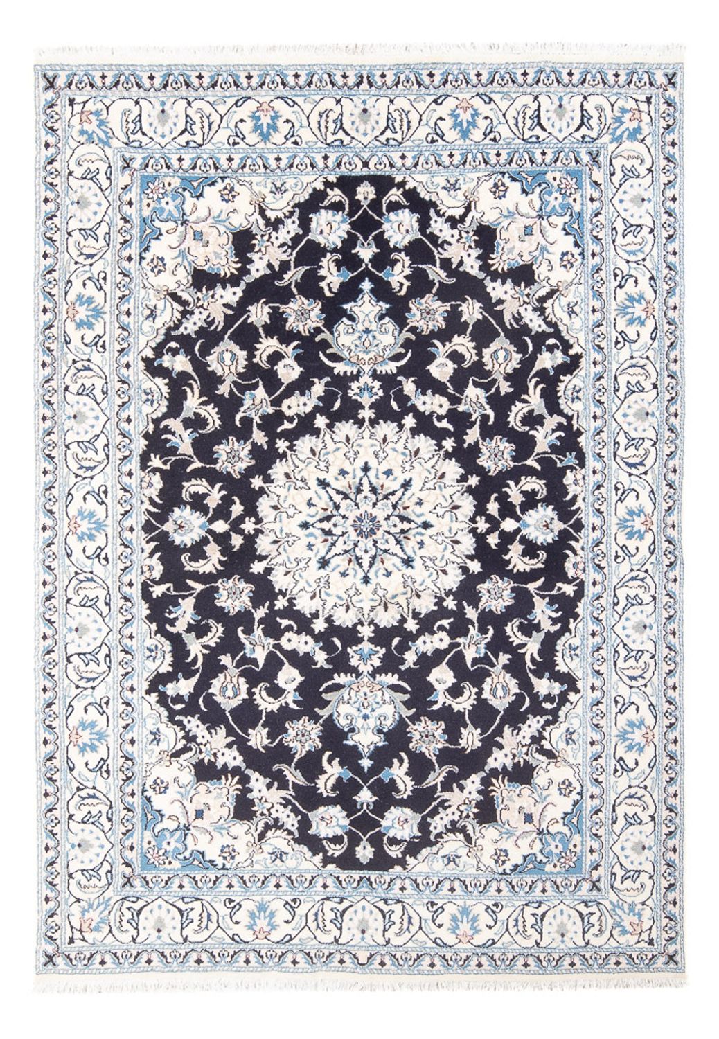 Alfombra persa - Nain - 231 x 163 cm - azul oscuro