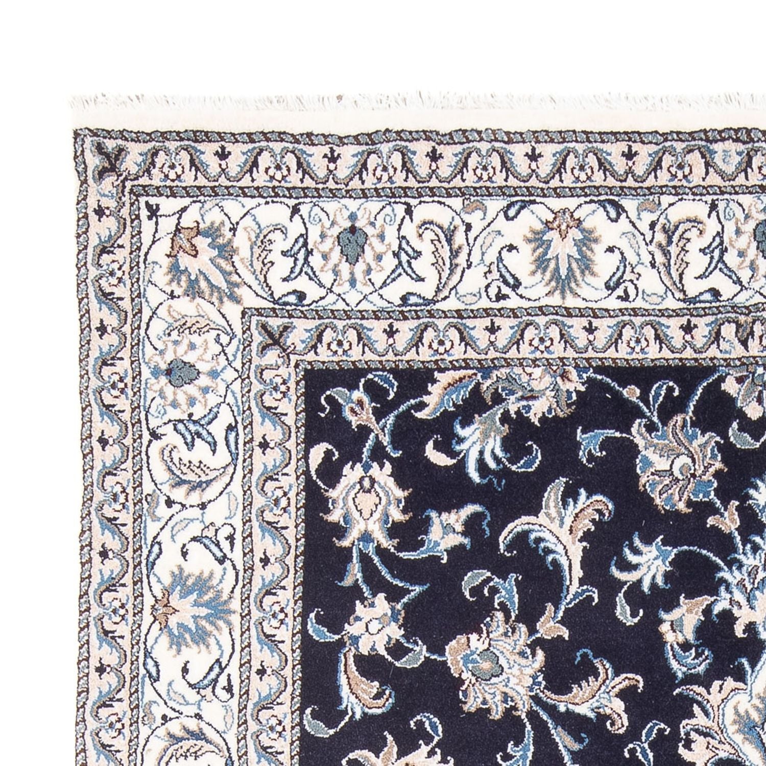 Alfombra persa - Nain - 238 x 167 cm - azul oscuro