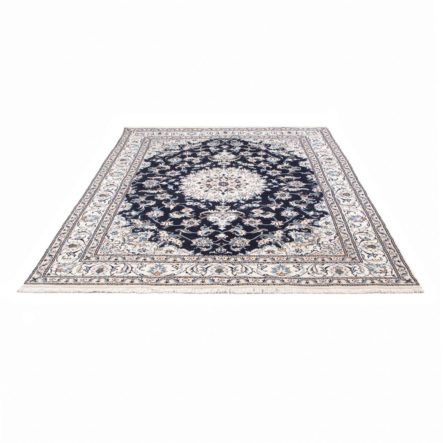 Alfombra persa - Nain - 241 x 167 cm - azul oscuro