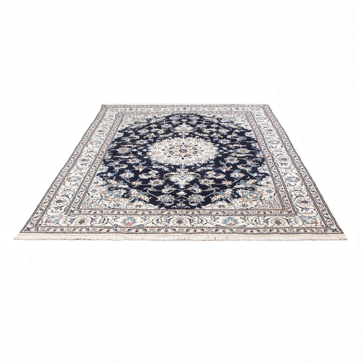 Alfombra persa - Nain - 241 x 167 cm - azul oscuro