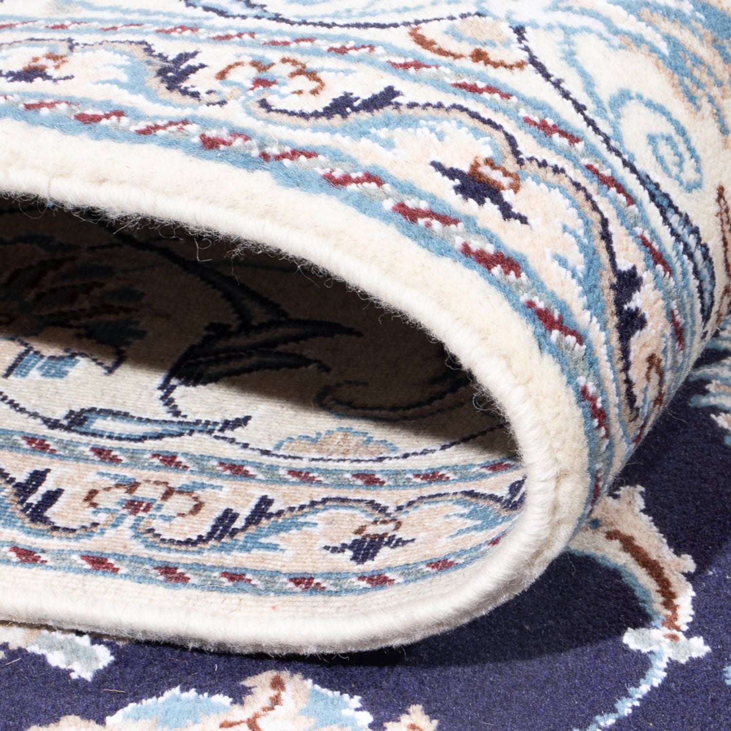 Alfombra persa - Nain - 291 x 190 cm - azul oscuro