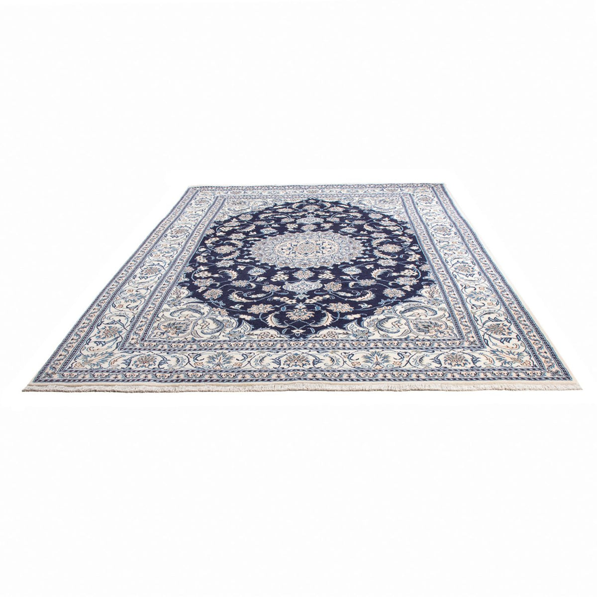 Alfombra persa - Nain - 293 x 201 cm - azul oscuro