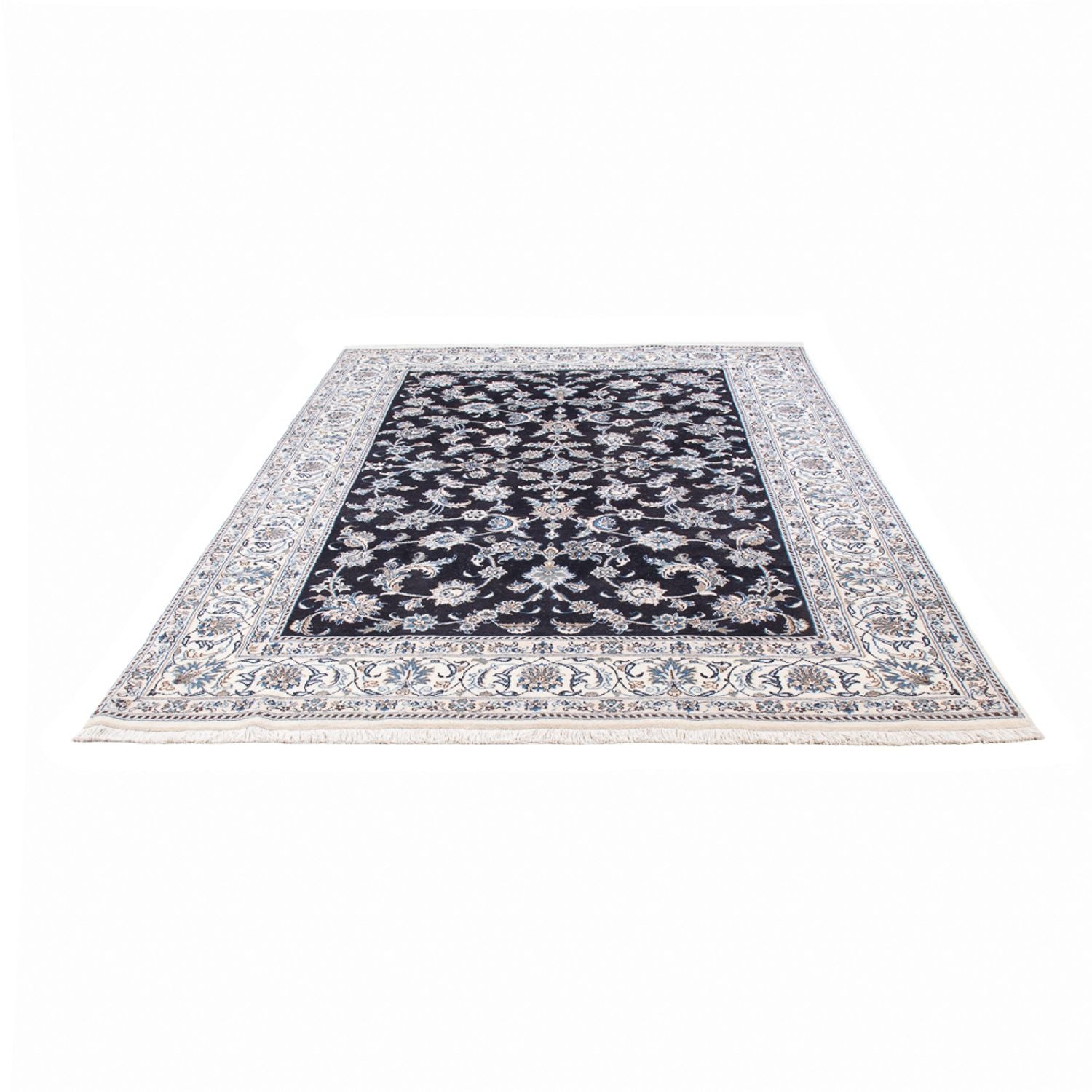 Alfombra persa - Nain - 288 x 191 cm - azul oscuro
