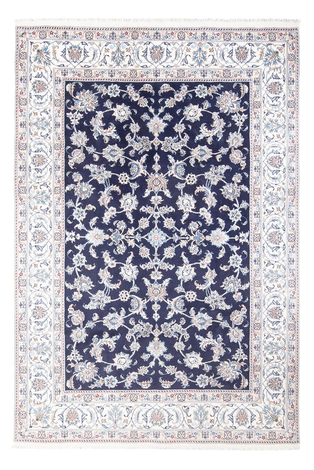 Alfombra persa - Nain - 293 x 197 cm - azul oscuro