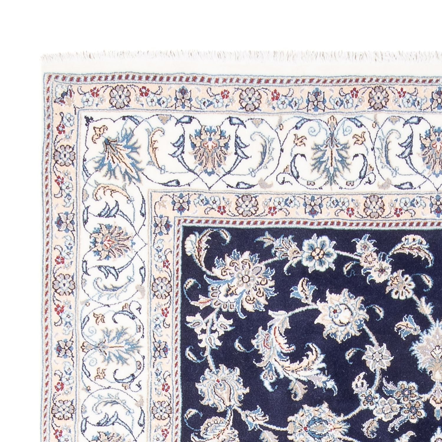 Alfombra persa - Nain - 293 x 197 cm - azul oscuro