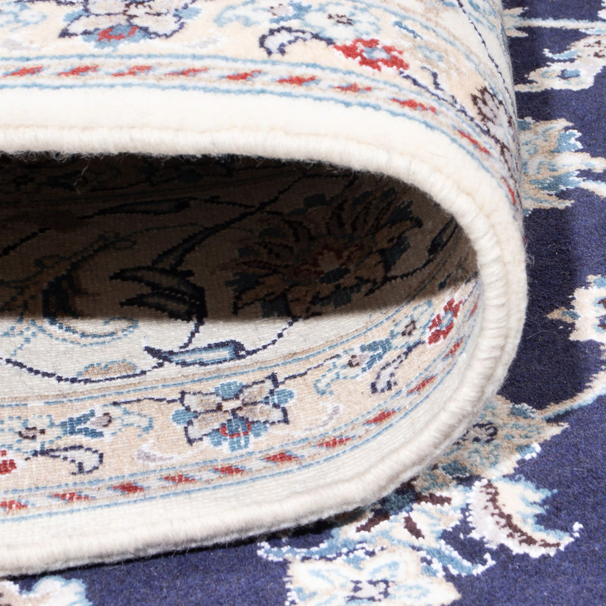 Alfombra persa - Nain - 293 x 197 cm - azul oscuro