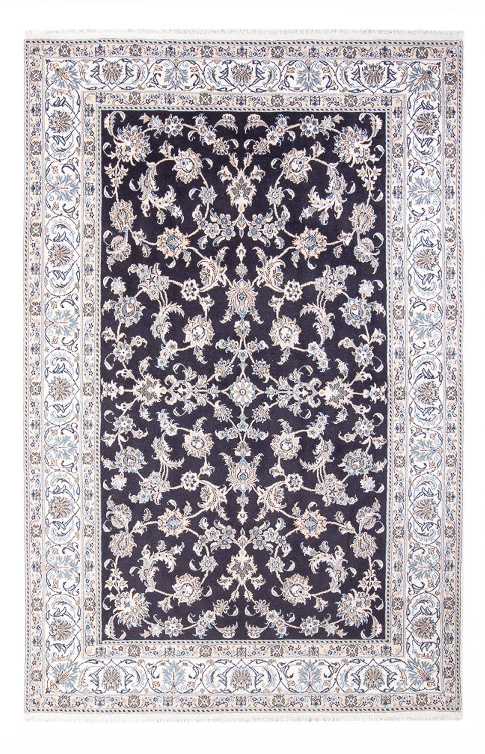 Alfombra persa - Nain - 304 x 193 cm - azul oscuro