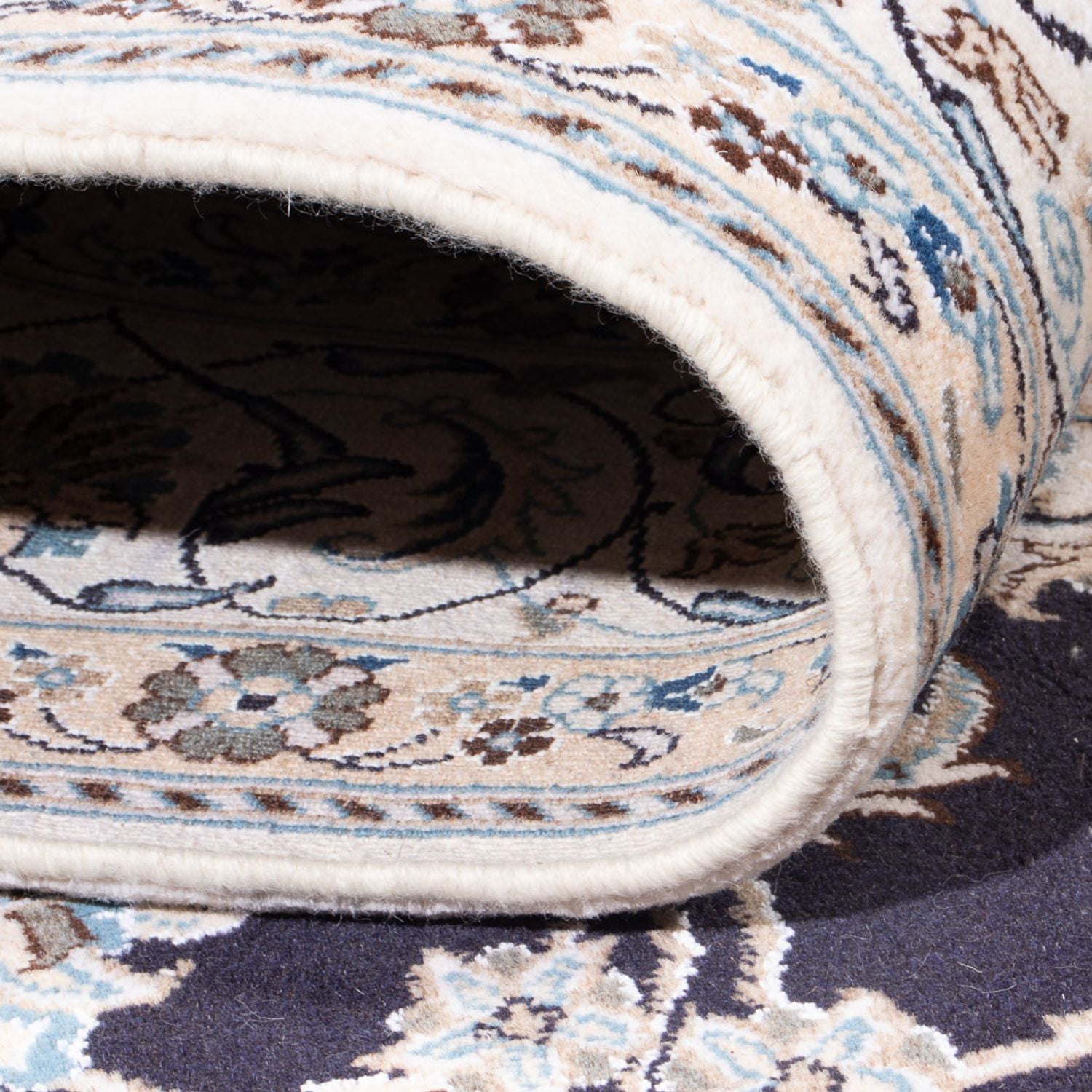 Alfombra persa - Nain - 304 x 193 cm - azul oscuro