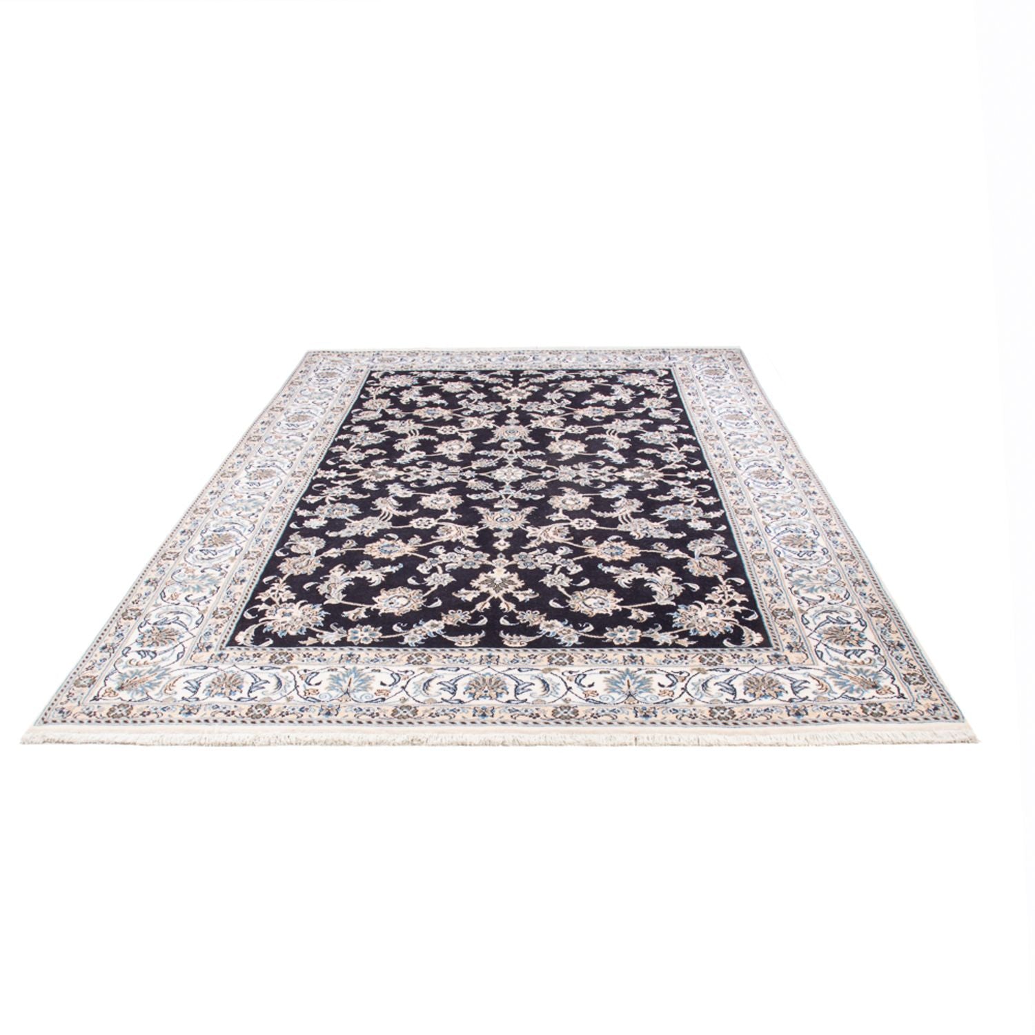 Alfombra persa - Nain - 304 x 193 cm - azul oscuro