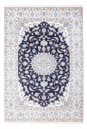 Alfombra persa - Nain - 298 x 195 cm - azul oscuro