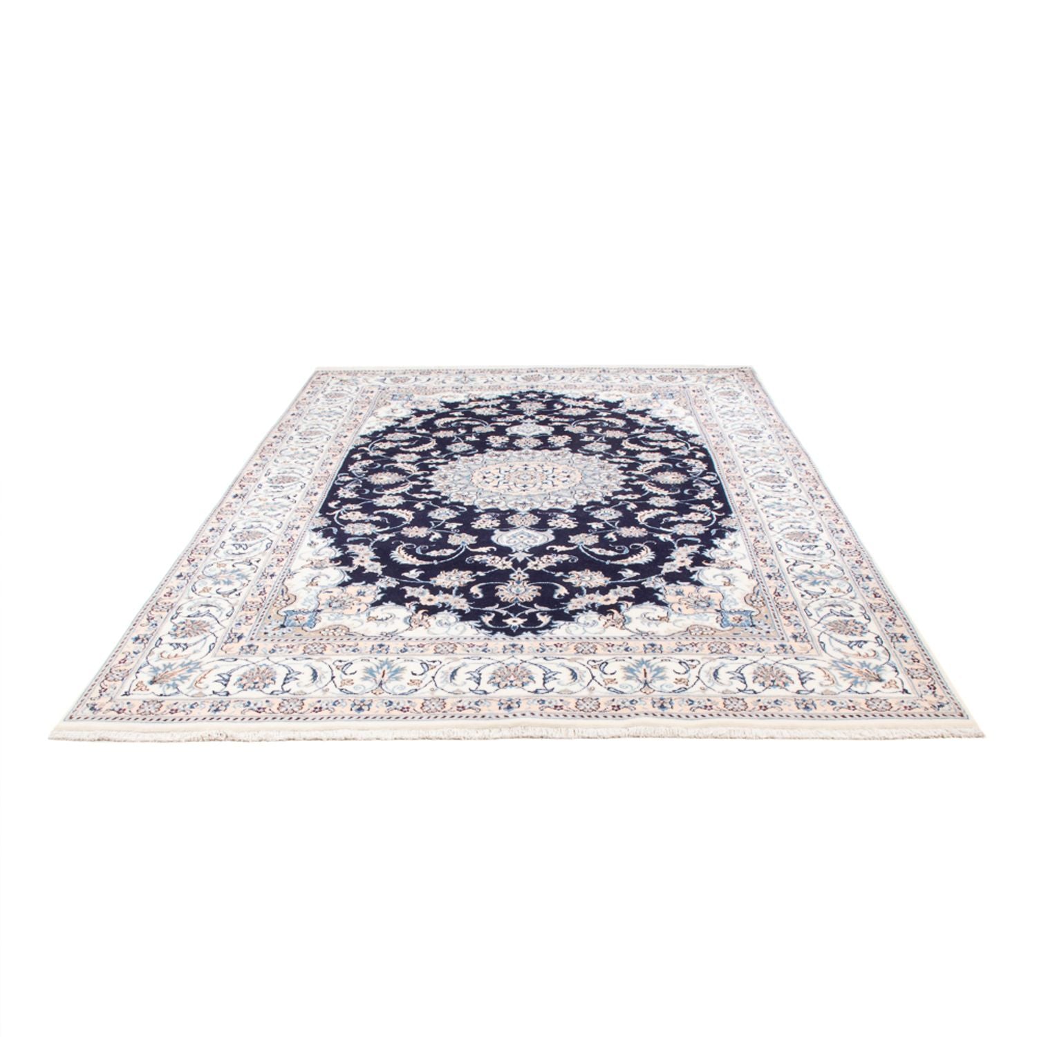 Alfombra persa - Nain - 298 x 195 cm - azul oscuro