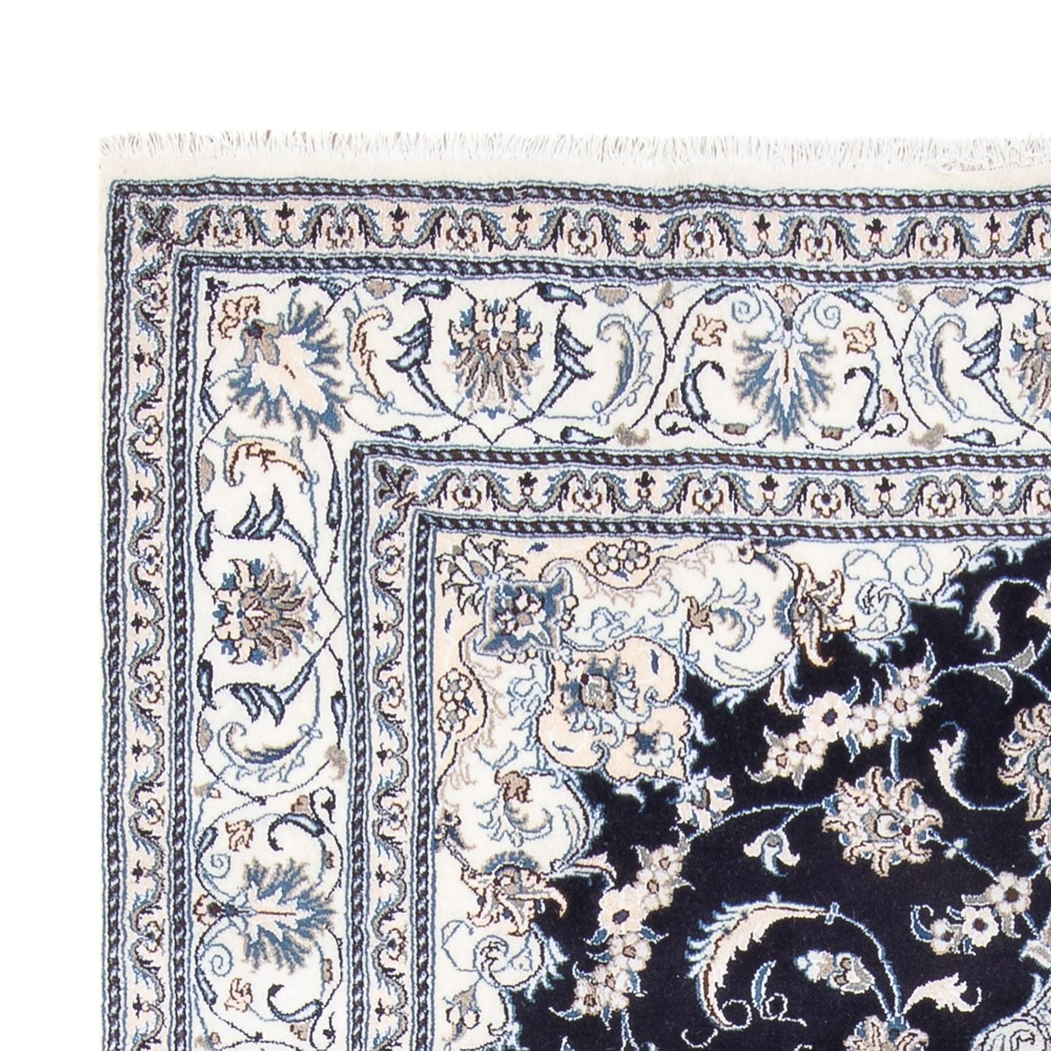 Alfombra persa - Nain - 295 x 191 cm - azul oscuro