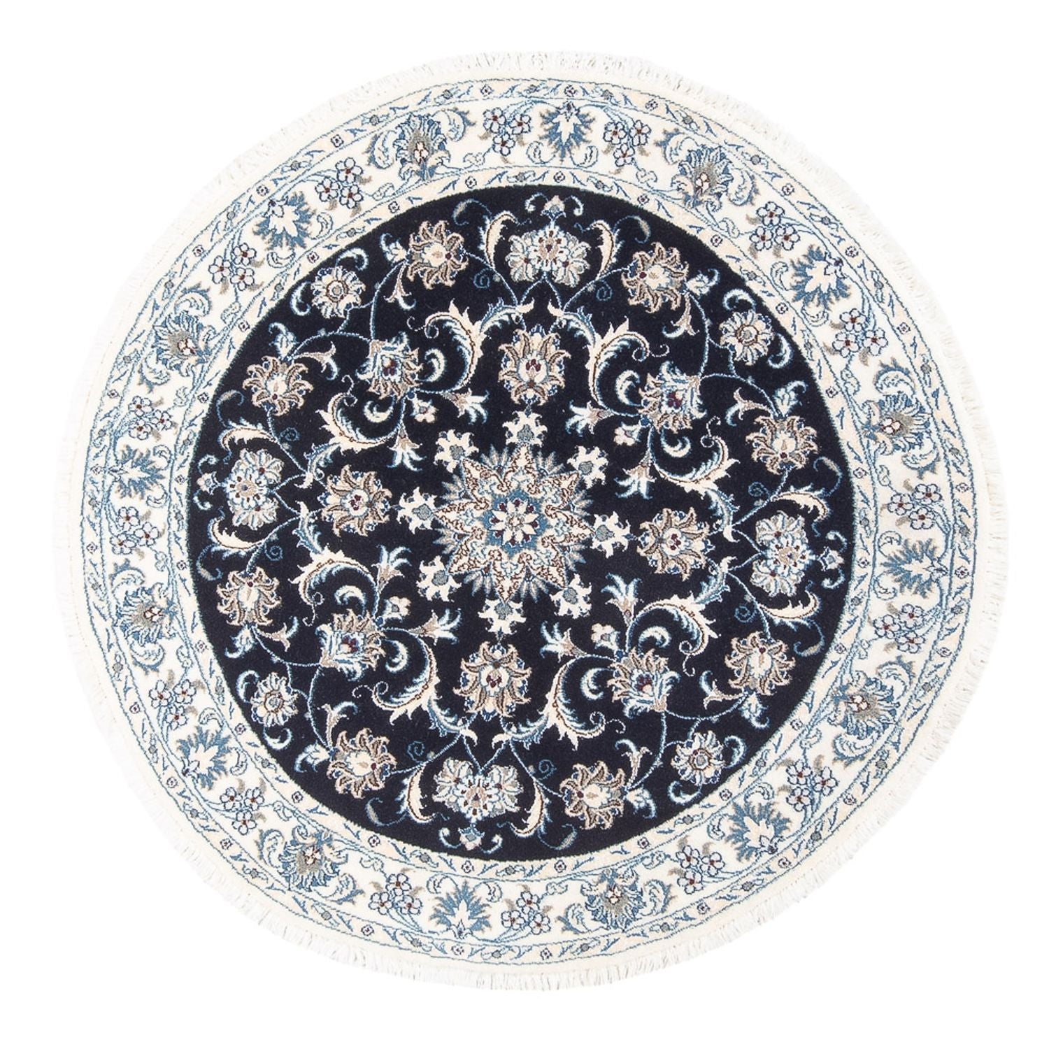 Alfombra persa - Nain redondo  - 150 x 150 cm - azul oscuro