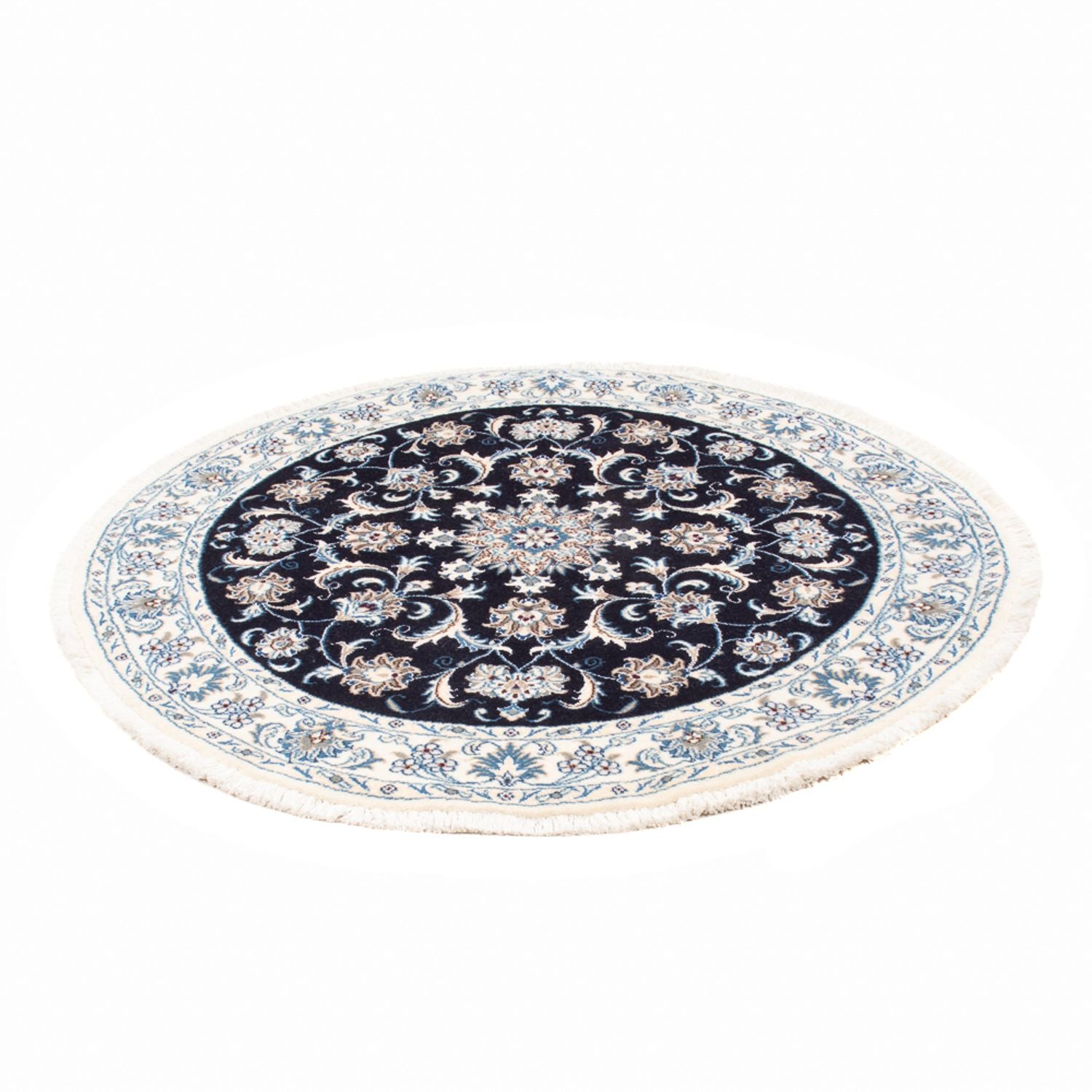 Alfombra persa - Nain redondo  - 150 x 150 cm - azul oscuro