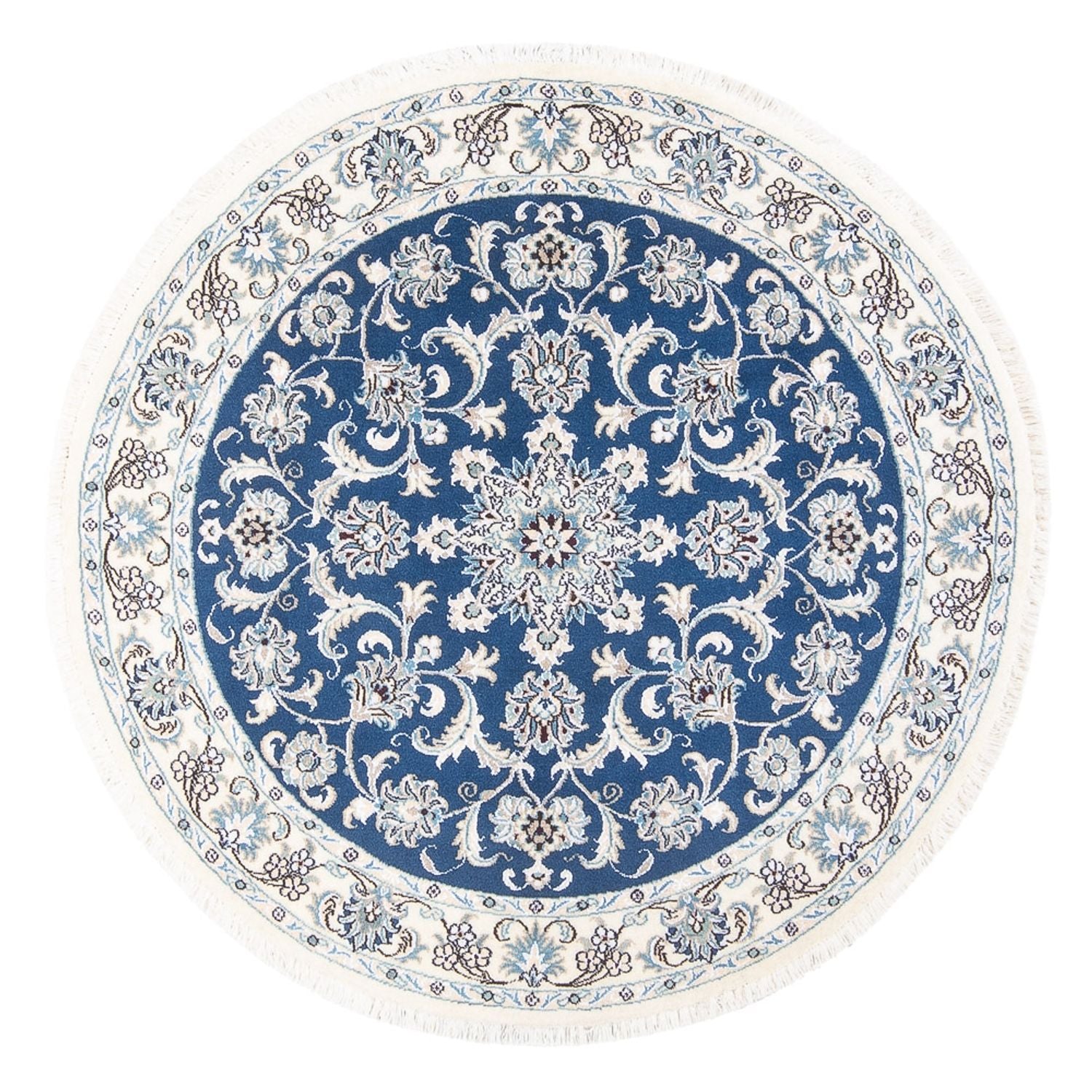 Alfombra persa - Nain redondo  - 150 x 150 cm - azul