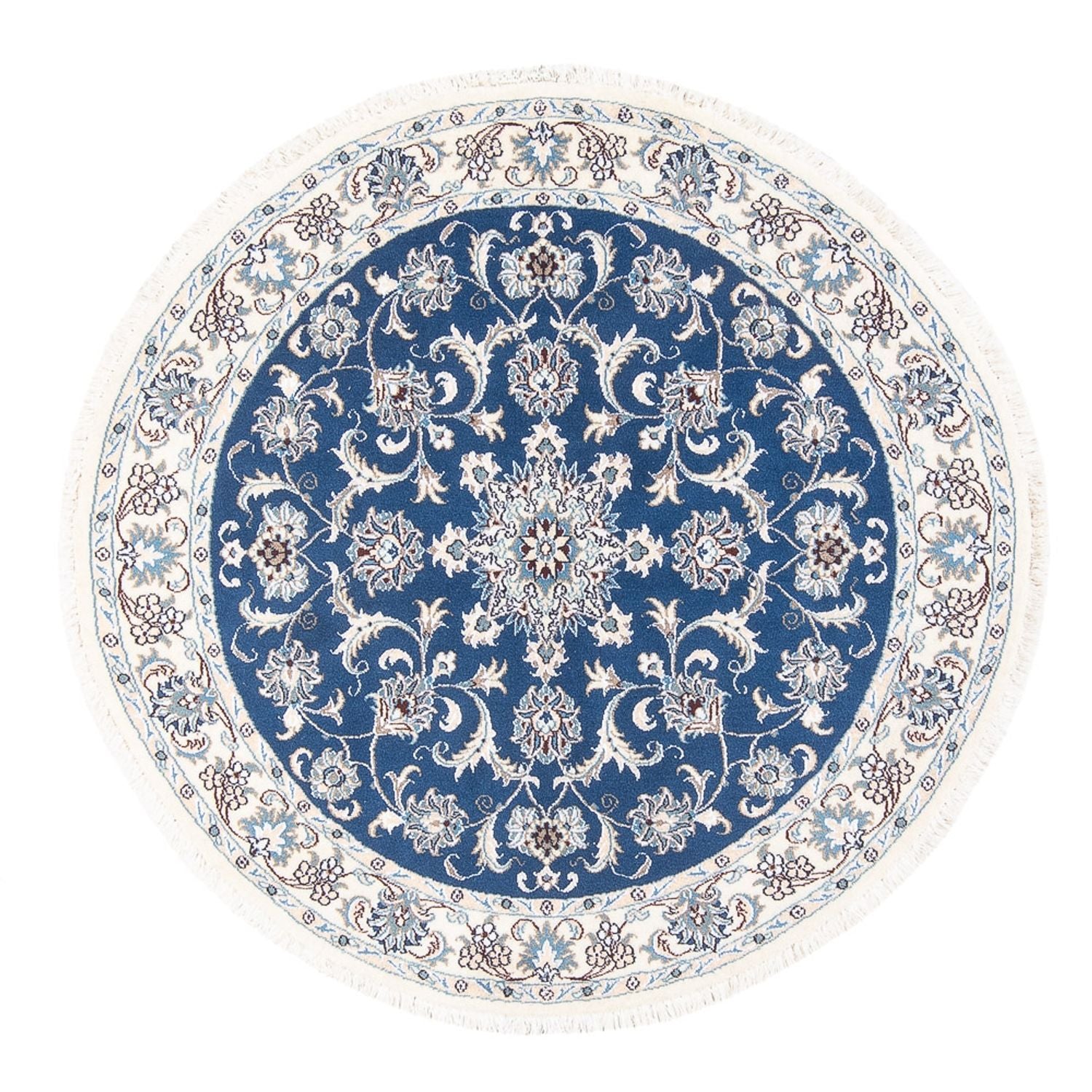 Alfombra persa - Nain redondo  - 150 x 150 cm - azul