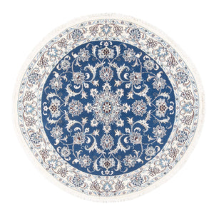Alfombra persa - Nain redondo  - 150 x 150 cm - azul