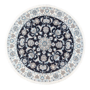 Alfombra persa - Nain redondo  - 150 x 150 cm - azul oscuro