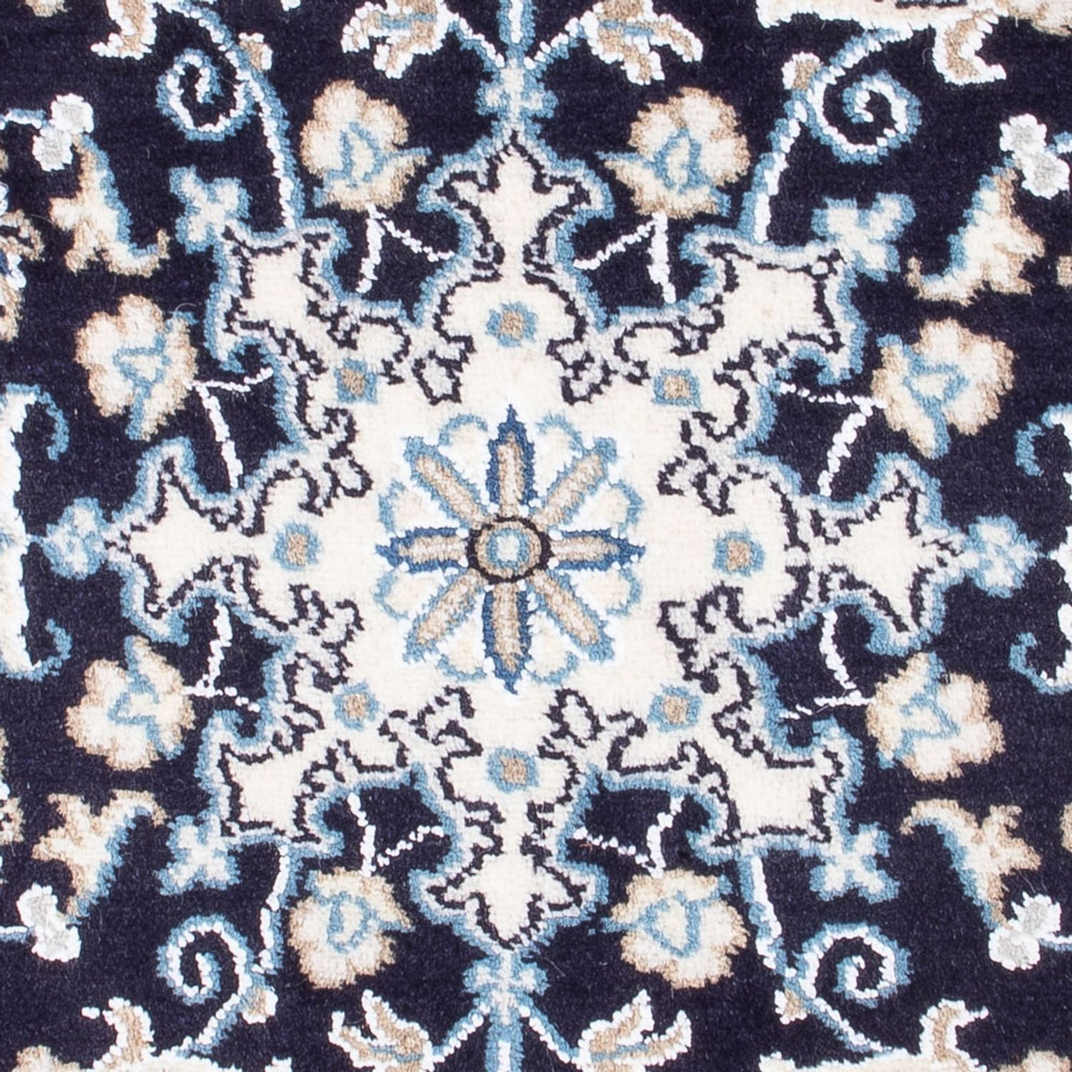 Alfombra Persa - Nain - Real - 90 x 60 cm - azul oscuro