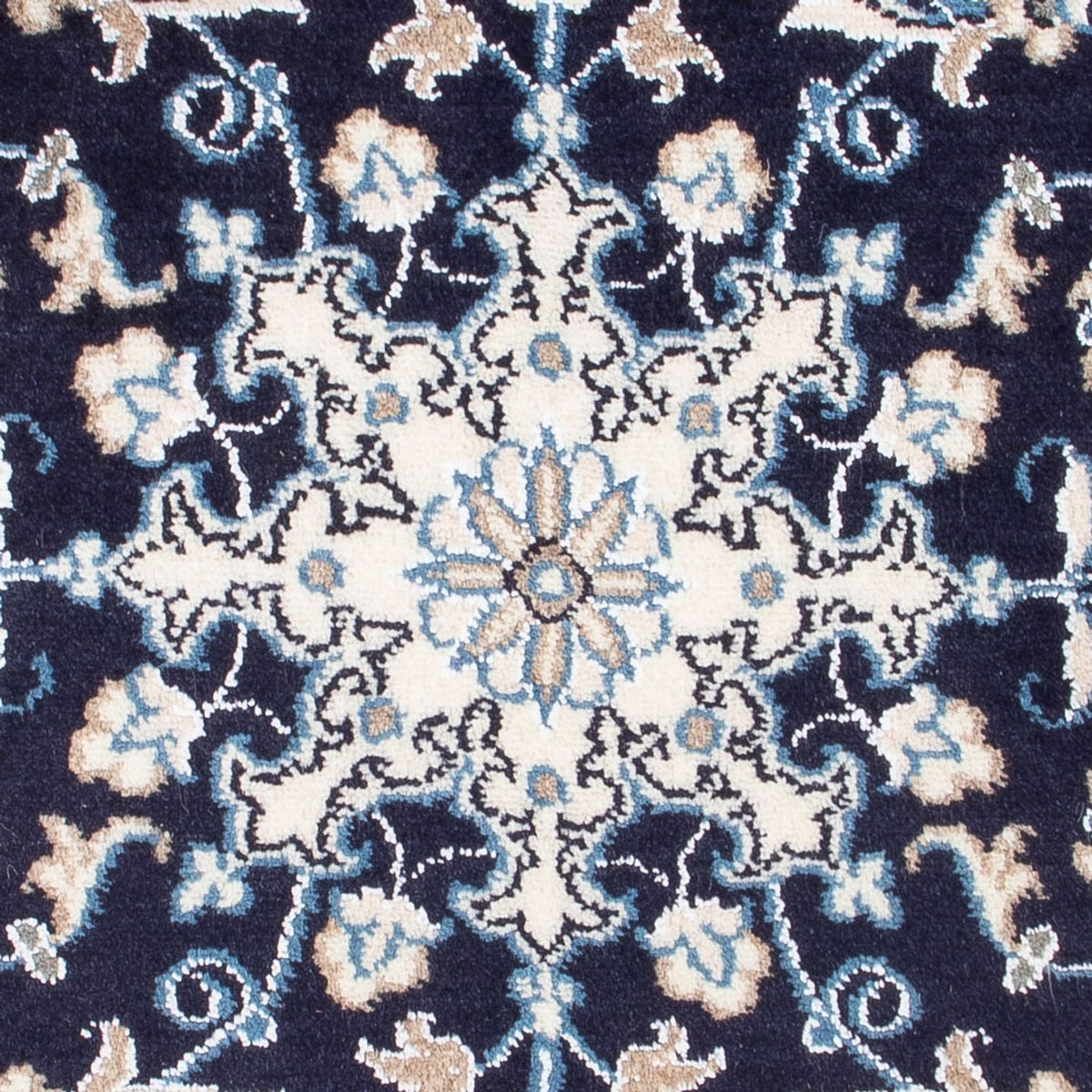 Alfombra Persa - Nain - Real - 90 x 60 cm - azul oscuro
