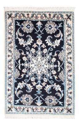 Alfombra Persa - Nain - Real - 90 x 60 cm - azul oscuro