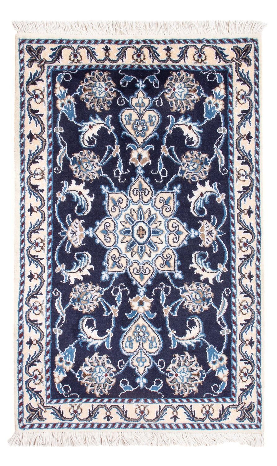 Alfombra Persa - Nain - Real - 90 x 60 cm - azul oscuro