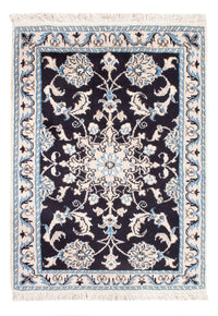 Alfombra Persa - Nain - Real - 90 x 60 cm - azul oscuro