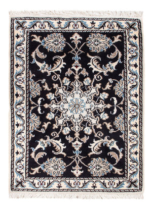Alfombra Persa - Nain - Real - 90 x 60 cm - azul oscuro