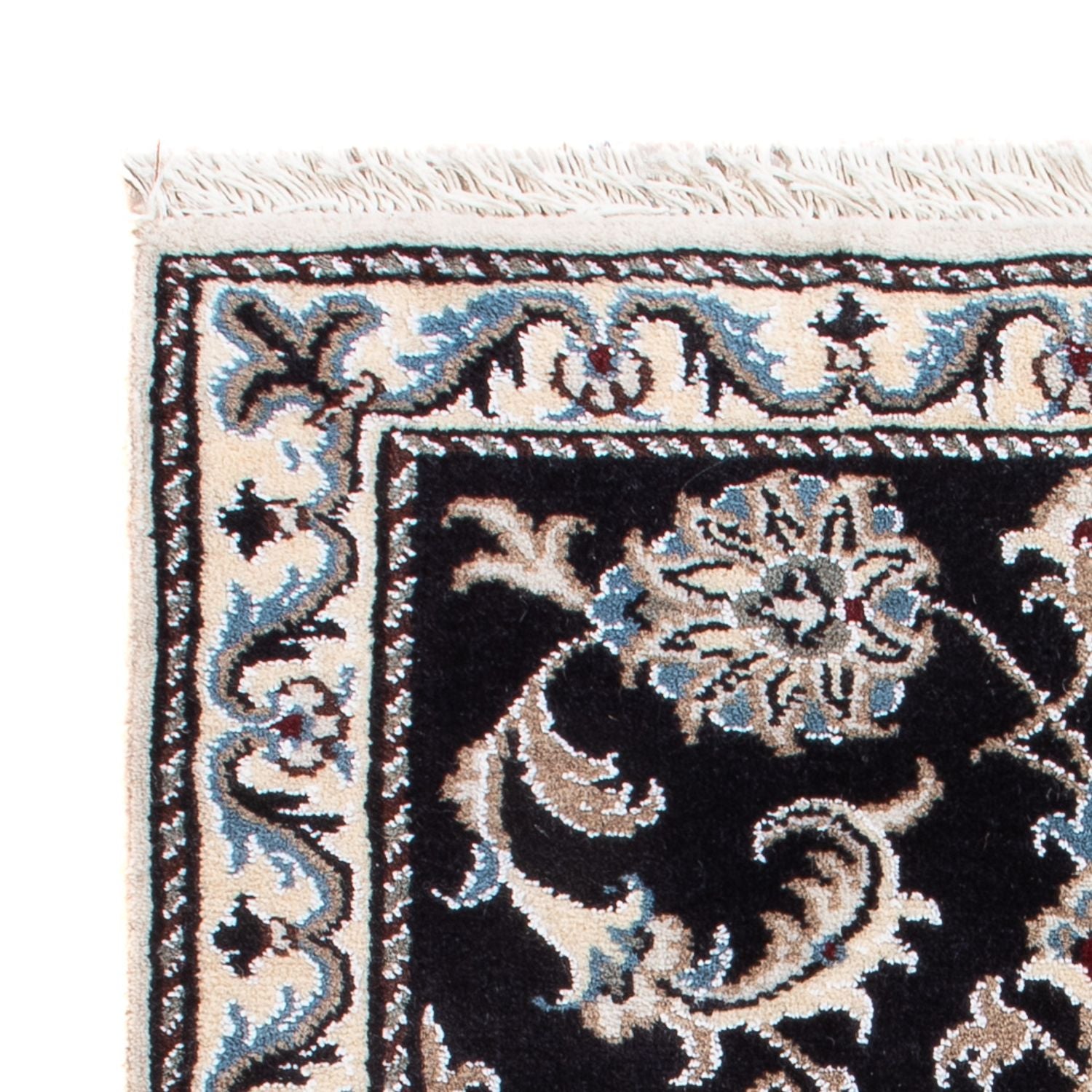 Alfombra Persa - Nain - Real - 90 x 60 cm - azul oscuro