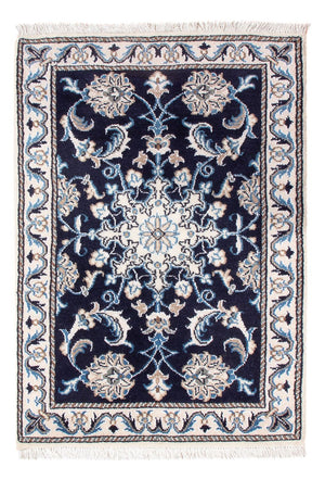 Alfombra Persa - Nain - Real - 90 x 60 cm - azul oscuro