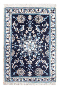 Alfombra Persa - Nain - Real - 90 x 60 cm - azul oscuro