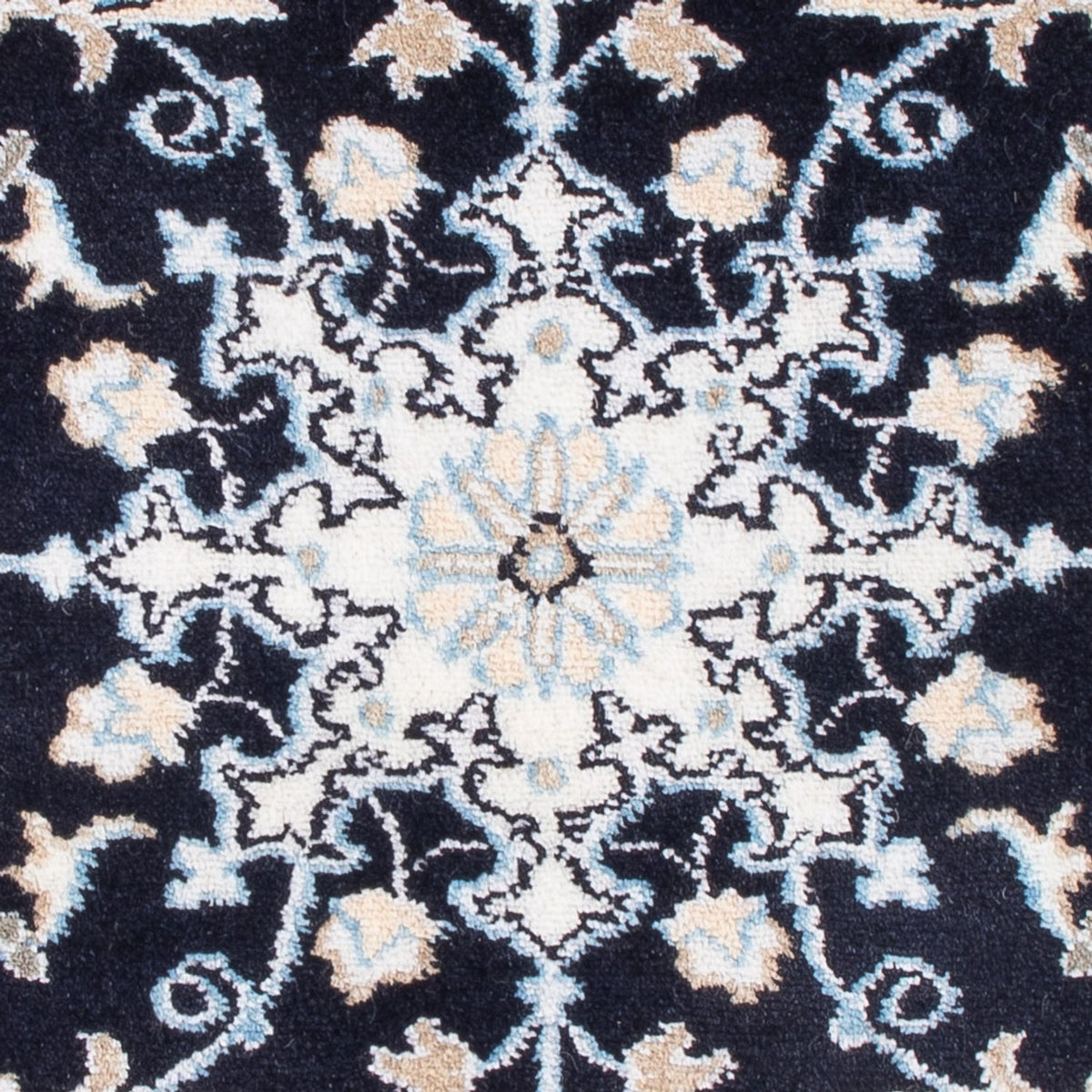 Alfombra Persa - Nain - Real - 90 x 60 cm - azul oscuro
