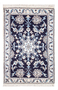 Alfombra Persa - Nain - Real - 90 x 60 cm - azul oscuro