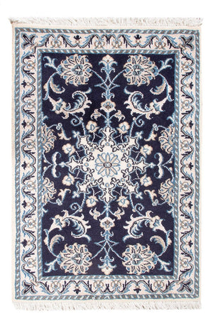 Alfombra Persa - Nain - Real - 90 x 60 cm - azul oscuro