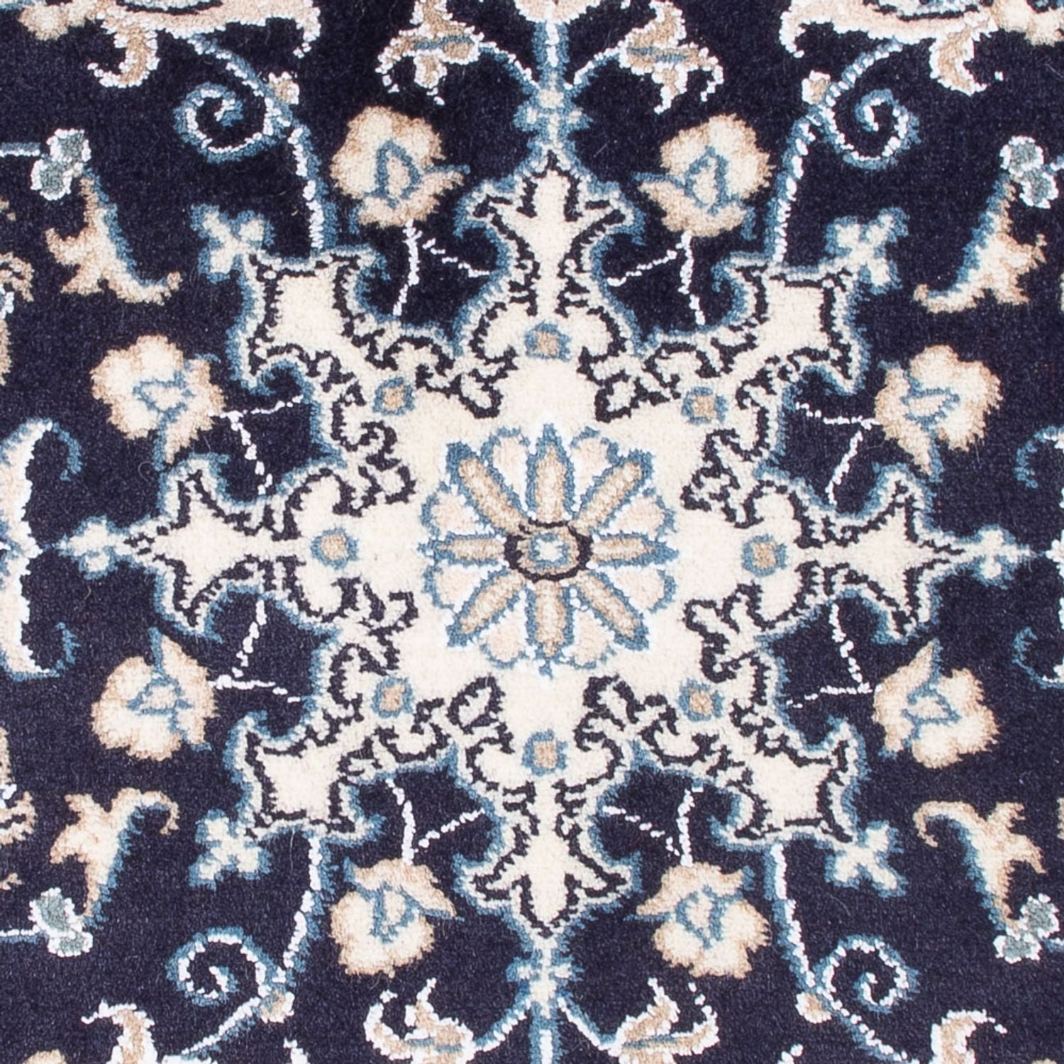 Alfombra Persa - Nain - Real - 90 x 60 cm - azul oscuro