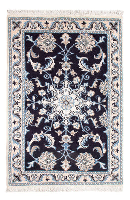 Alfombra Persa - Nain - Real - 90 x 60 cm - azul oscuro