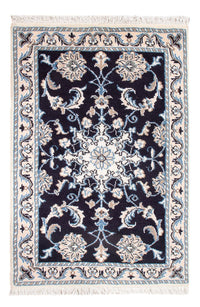 Alfombra Persa - Nain - Real - 90 x 60 cm - azul oscuro