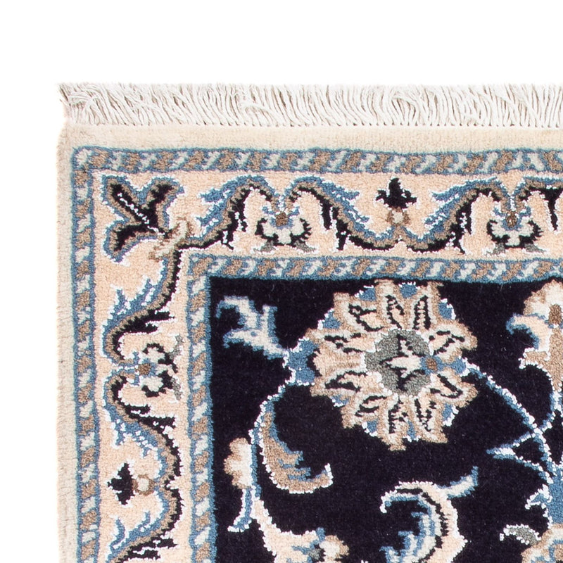 Alfombra Persa - Nain - Real - 90 x 60 cm - azul oscuro