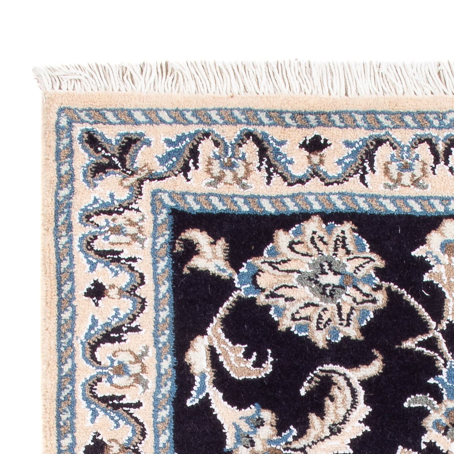 Alfombra Persa - Nain - Real - 90 x 60 cm - azul oscuro
