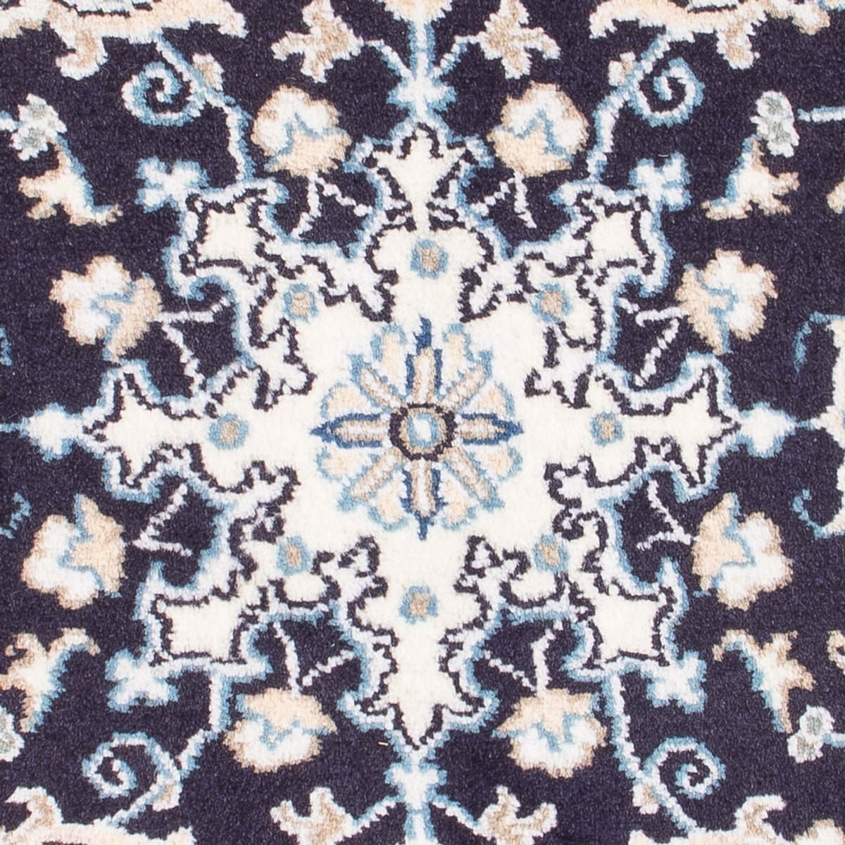 Alfombra Persa - Nain - Real - 90 x 60 cm - azul oscuro